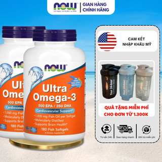 Combo siêu tiết kiệm dầu cá now omega 3 ultra 500 epa 250 dha bổ mắt hỗ trợ sức khỏe tim mạch của mỹ 90 viên