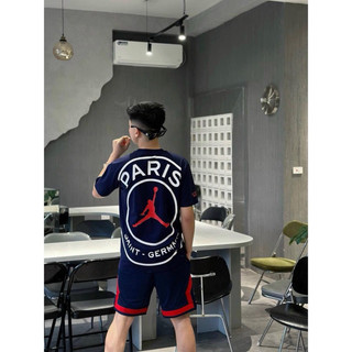 Áo thun jordan x psg unisex thun 100% cotton 2 chiều co dãn - hàng full bọc tem tag