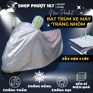 Bạt trùm cho xe máy và xe đạp 3 lớp tráng nhôm cao cấp chống nắng chống mưa chống bụi bảo vệ xe hiệu quả