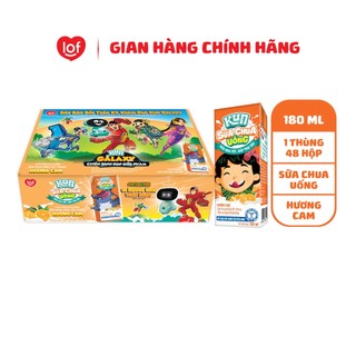 Kun sữa chua uống hương cam thùng 48 hộpx180ml