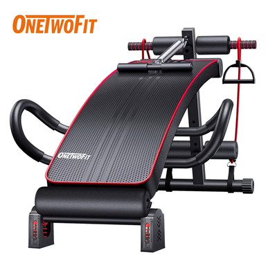 OneTwoFit Ghế tập cơ bụng đa chức năng Có gấp gọn dùng tại nhà ghế băng Tay vịn nâng cấp