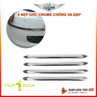 Set 4 miếng dán góc xe hơi, ô tô bảo vệ chống trầy xước va đập chuyên dụng mạ crom sáng bóng dài 41cm