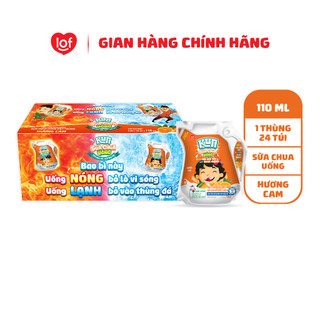 Sữa chua uống KUN vị cam thùng 24 túi x 110ml
