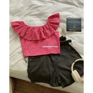/𝙇𝙞𝙣𝙝𝙖𝙣𝙤𝙛𝙛𝙞𝙘𝙞𝙖𝙡/ ÁO TRỄ VAI KẺ BÈO STYLEKOREAN 662-2🇰🇷
