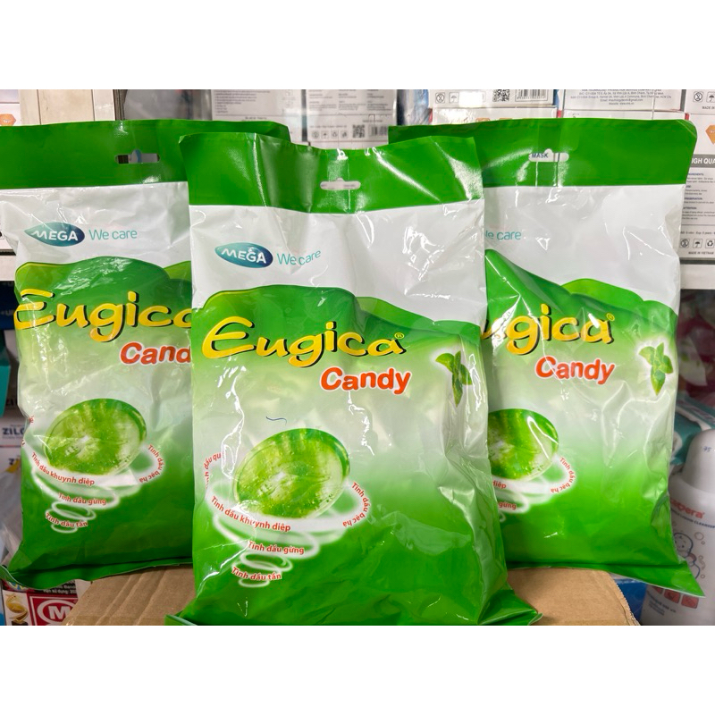 ✅ Kẹo Eugica Candy Mega (bịch 300 viên) Hỗ trợ giảm ho, đau rát họng, giảm đàm