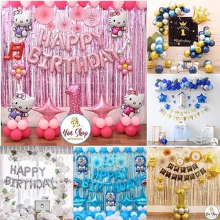 Set bóng trang trí sinh nhật cho bé trai, bé gái, combo bóng trang trí thôi nôi cho bé