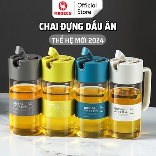  Chai Đựng Dầu Ăn Nước Mắm Cao Cấp Modeco Có Nắp Tự Đóng Mở Thông Minh Chất Liệu Thủy Tinh Boroslicate Chịu Nhiệt Tốt 