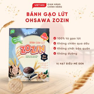 Bánh gạo lứt Zozin Hạt điều mới - 4 vị mè đen, rong biển, ngũ cốc - hộp 16 bánh