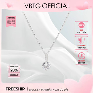 Dây chuyền bạc nữ vbtg đính đá cao cấp - dây chuyền bạc ta cao cấp vbtg6067