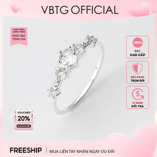 Nhẫn bạc nữ vbtg cao cấp snow princess - nhẫn bạc nữ cao cấp vbtg8161