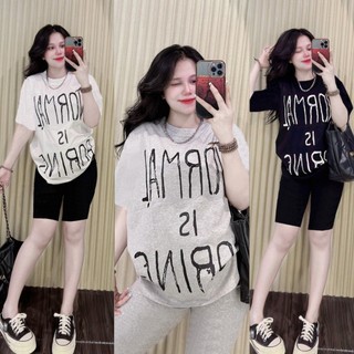 Set bộ nữ quần lửng chất tăm lạnh áo in full chữ is bigsize mặc nhà đi chơi đẹp