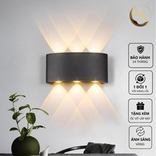 Đèn tường Led hắt  6 tia ngoài trời trong nhà lắp phòng khách, vách hiên, cầu thang, lối đi