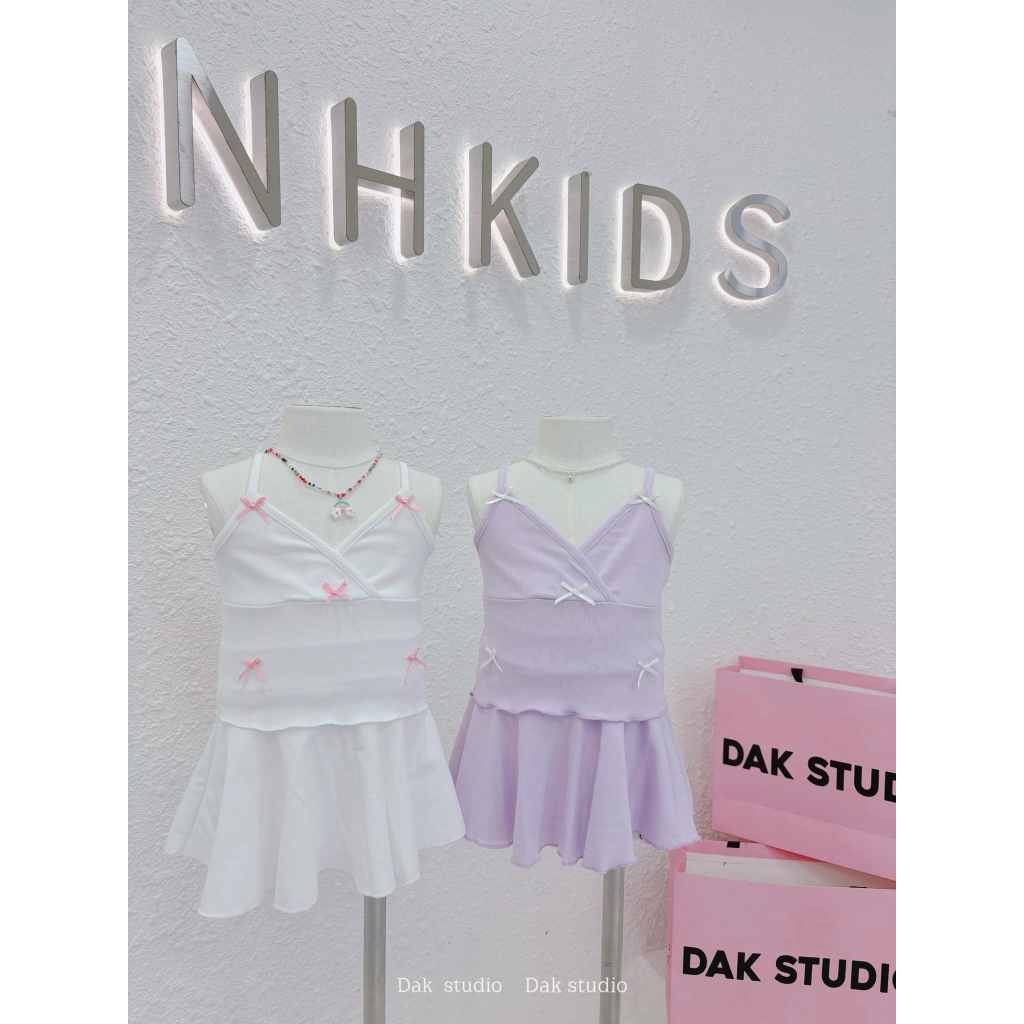 Set váy dây đính nơ DAK STUDIO