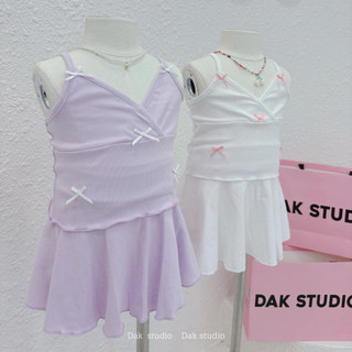 Set váy dây đính nơ DAK STUDIO