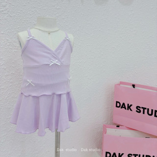 Set váy dây đính nơ DAK STUDIO