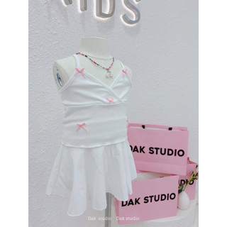 Set váy dây đính nơ DAK STUDIO