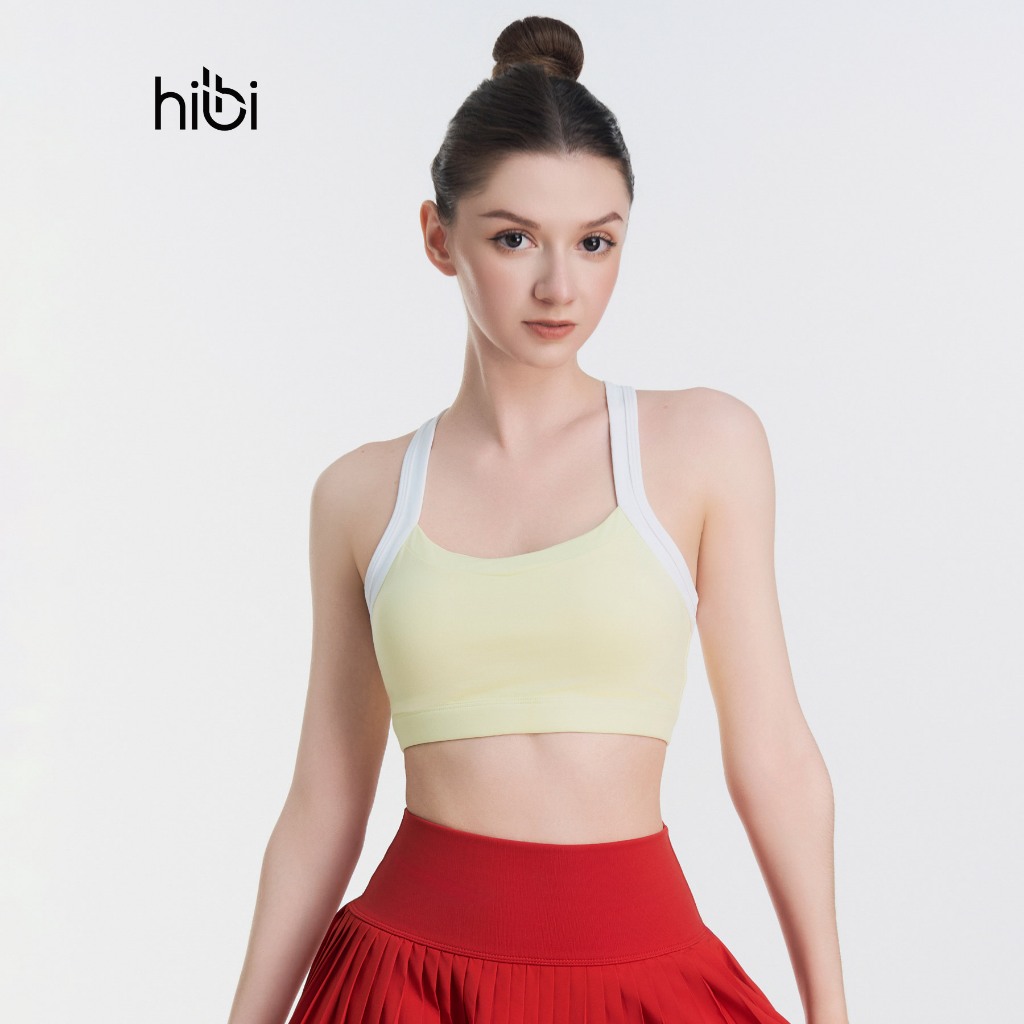 Áo tập Yoga Gym dây phối trắng BA507 Hibi Sports - Kèm mút | BigBuy360 - bigbuy360.vn
