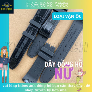 [Loại vặn ốc- size NỮ-ko kèm khóa]  Dây da cao su dành cho đồng hồ franck muller v32 QZ cho nữ Size 20mm x 16mm