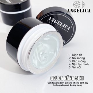 Gel Đa Năng ANGELICA 5in1 Chính Hãng - Hũ gel đắp móng, tạo hình nail, đính đá, top gel, tạo giọt sương hoa nổi