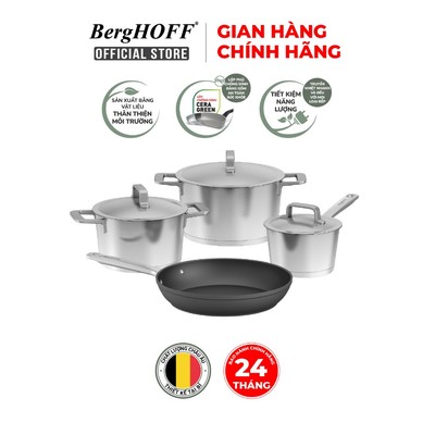 [TRẢ GÓP 0%] Bộ nồi Berghoff Meta 4 món có quánh và chảo chống dính 28 cm, Hàng chính hãng, Bảo hành 24 tháng.
