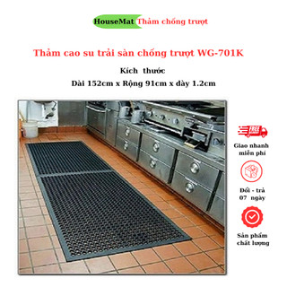 Thảm cao su trải sàn bếp công nghiệp chống trượt dầu mỡ House Mat H701K dài 152cmdày 1.2cm