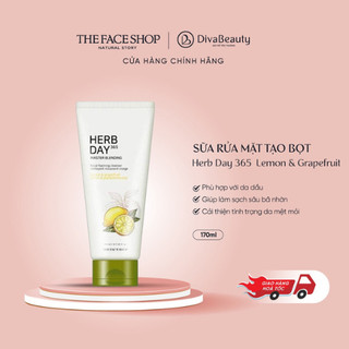 Sữa rửa mặt TheFaceShop Herb Day 365 Master Blending Facial Foaming Cleanser Lemon & Grapefruit