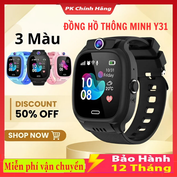 Đồng Hồ Thông Minh Trẻ Em Y31 / Y92 , Lắp Sim Nghe Gọi - Định Vị Cảnh Báo Nguy Hiểm,Có Tiếng Việt [Bảo hành 12 tháng]