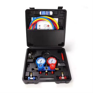 [Điện lạnh ô tô] Thiết bị nạp gas đôi R134A - Thiết bị kiểm tra nạp gas và bơm dầu điều hòa ô tô nhiều phụ kiện cao cấp