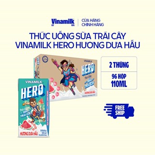 2 Thùng Thức uống Sữa trái cây Vinamilk Hero Vị Dưa Hấu 110ml - 48 hộp/Thùng