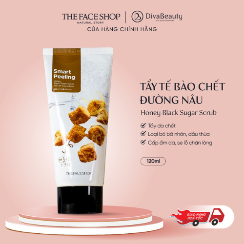 [Tẩy tế bào da chết mật ong đường đen Thefaceshop Smart Peeling Honey Black Sugar Scrub (120ml)