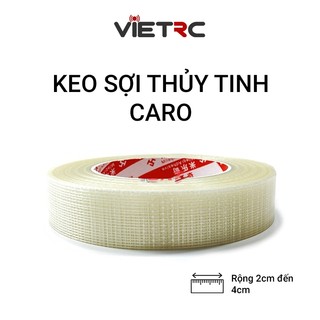 Băng keo sợi thủy tinh caro bề rộng 2.5/3/4cm dài 20m