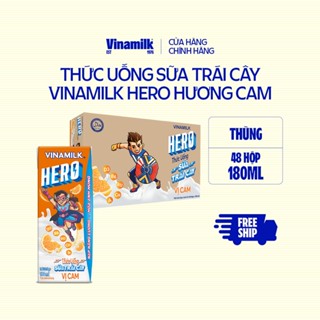 Thùng Thức uống sữa trái cây vị cam Vinamilk Hero 180ml - 48 hộp/Thùng