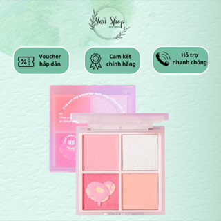 Phấn Má Hồng XIXI 4 Màu Có Nhũ Sáng Hightlight Tông Lì Trang Điểm Tự Nhiên