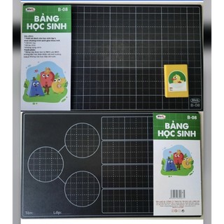 Bảng học sinh/ bảng viết phấn học sinh/ bảng tách gộp khổ a4 3 vòng tròn chân trời sáng tạo 4 ô ly winq 2 mặt phấn