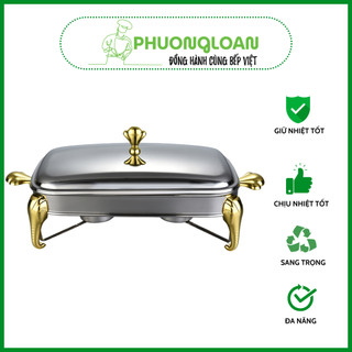 Nồi hấp chữ nhật Inox 2.4 lít, 2.9 lít, khay hấp cầy cá và thịt thú rừng (giúp giữ nóng) siêu sang trọng, hàng loại 1