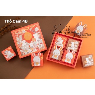 Hộp trung thu 4 bánh thỏ cam , hộp đựng trung thu 150gr -250gr