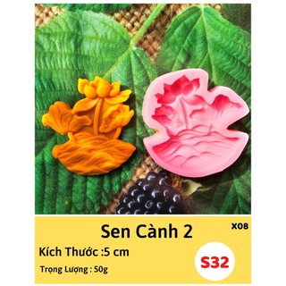 Khuôn Silicon 4D Hoa Sen, Lá, Sen đá