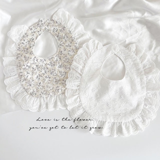 Yếm chữ U viền bèo hoạ tiết xinh xắn cho bé, yếm ăn dặm viền béo cho bé