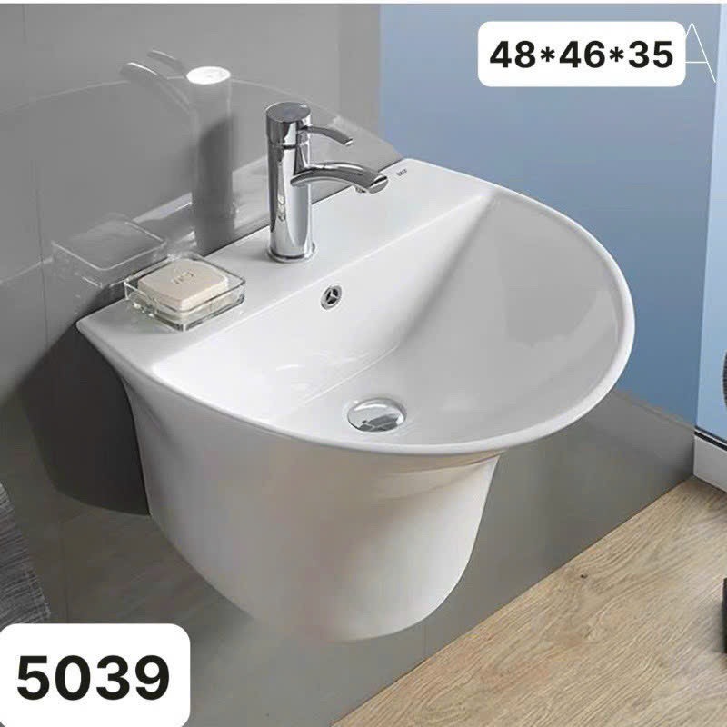 CHẬU LAVABO LIỀN KHỐI TREO TƯỜNG 5039