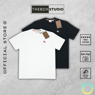 Áo thun nữ nam basic BBR thêu unisex form rộng cotton PREMIUM co giãn thoáng khí THE BOX STUDIO