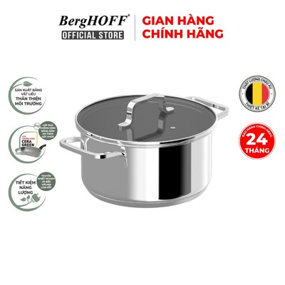 Nồi luộc gà Berghoff Helix 24cm dung tích 6.6L làm từ thép 18/10 Hàng chính hãng Bảo hành 24 tháng.
