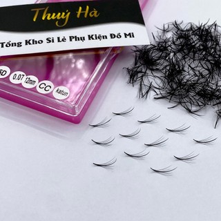 Mi fan 5D Wispy-Katun độ dày 0.07  cong C-CC-D hộp 500 fan- dụng cụ nối mi -THÚY HÀ