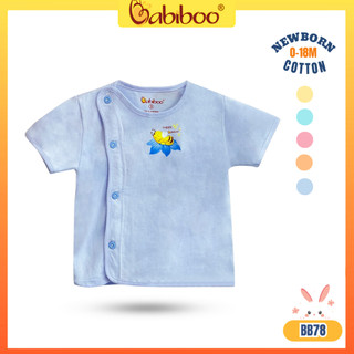 Áo sơ sinh BABIBOO áo ngắn tay cotton thấm tốt, co dãn nhẹ - BB78