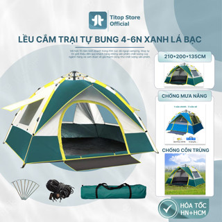 Lều cắm trại tự bung 4-6 người lều dã ngoại camping 210*200*135cm gấp gọn chống nước nắng côn trùng