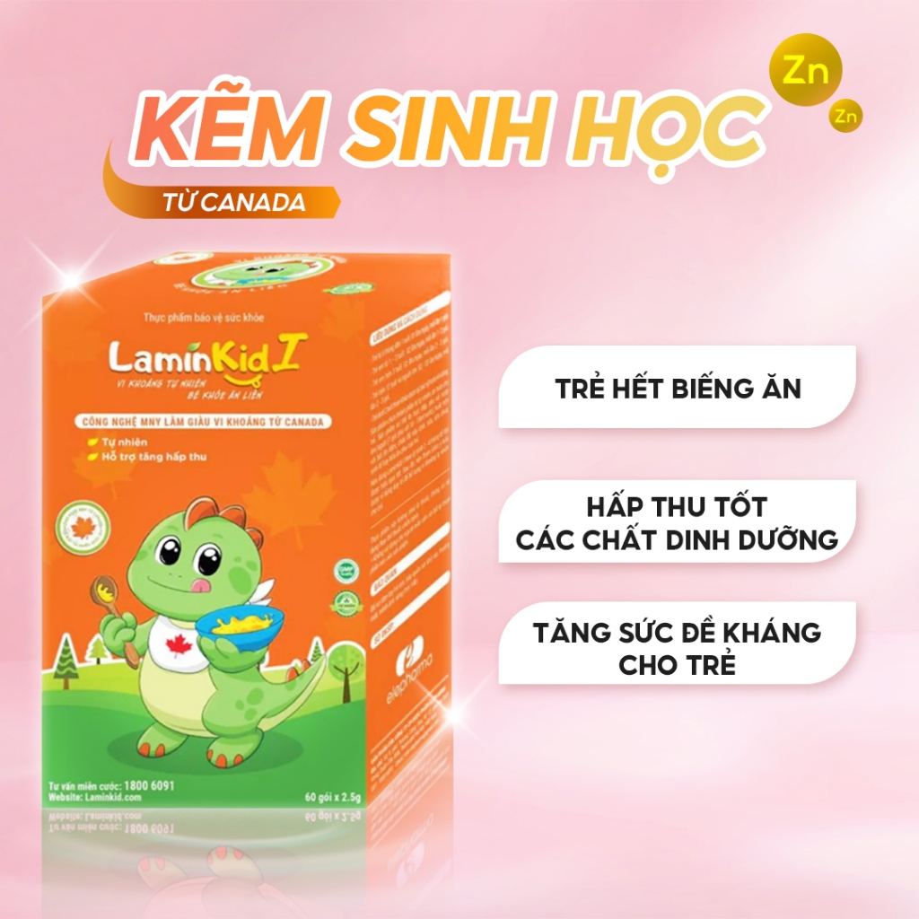 Combo 3 hộp cốm bổ sung khoáng và vitamin giúp trẻ ăn ngon LaminKid I hộp 20 gói