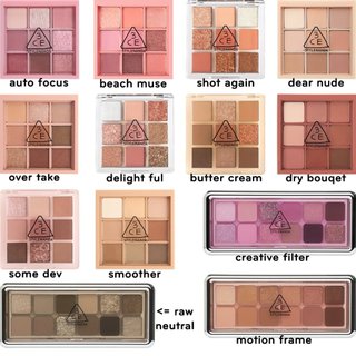 Bảng phấn mắt 3ce mood recipe multi eye color palette đủ loại 4 9 12 ô