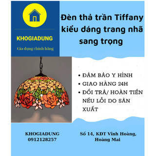 Đèn thả trần Tiffany họa tiết chuồn chuồn chao 46 cm