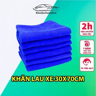 Khăn Lau Xe Hơi Chuyên Dụng – Kích Thước 30x70cm Màu Xanh
