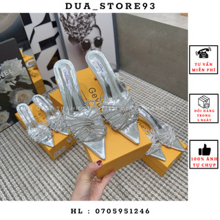 Guốc cao gót mica trong đá xoắn mũi nhọn gót nhọn hàng QCCC