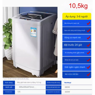 [ TIẾNG VIỆT ] Máy giặt mini SAKURA 7.5 KG Tự động 100%, giặt, vắt,sấy - Bảo Hành 12 tháng